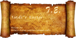 Tatár Eszter névjegykártya